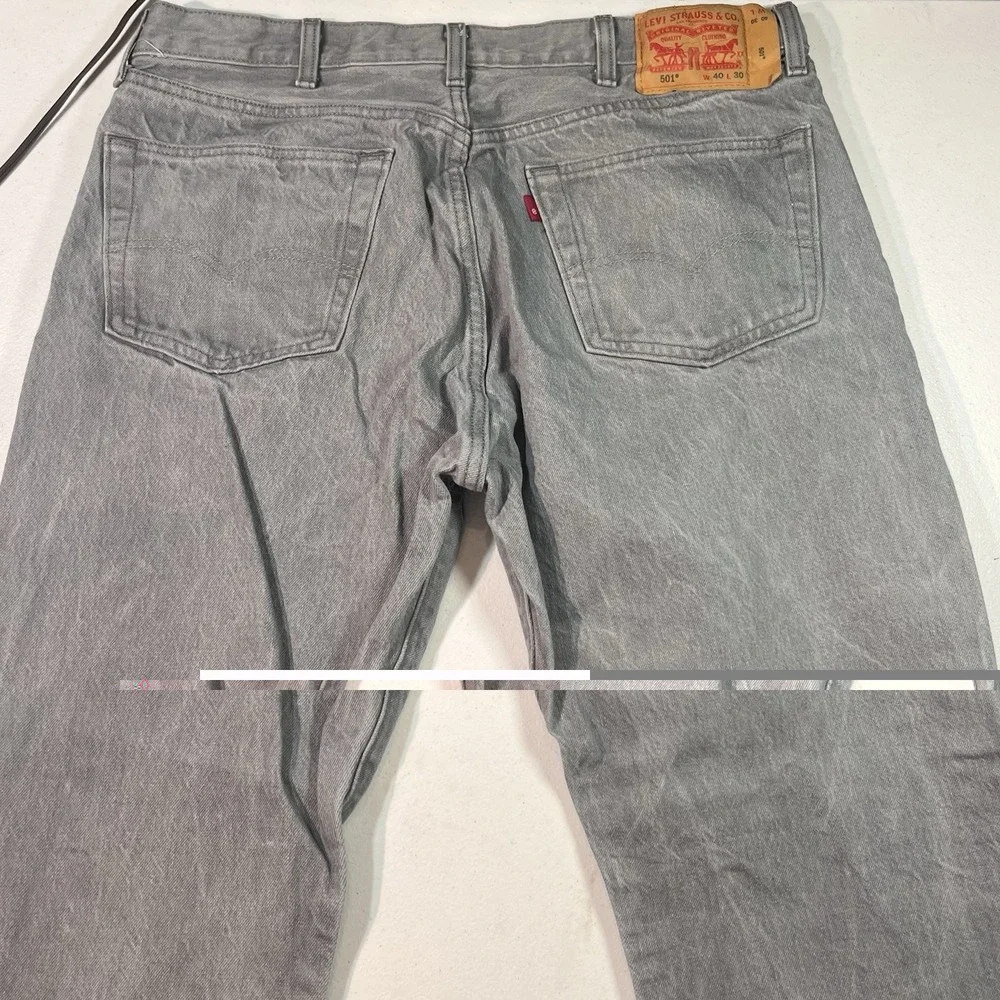 Levi's 501 Jeans Men's Dark Gray Denim Pockets Classic Straight Button Fly 40X30